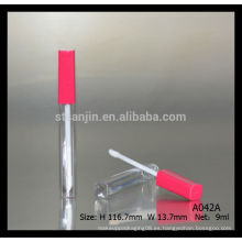 Envase de lipgloss de 9 ml contenedores de tubo de lipgloss vacío al por mayor con cepillo